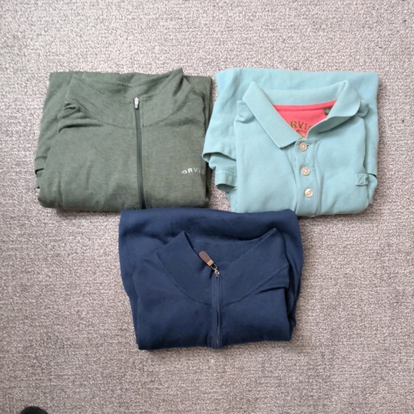 Orvis Other - Orvis Men's Lot - XXL and XL - ¼ Zip Pullover and Polo Button Up/¼ Zip up - Blue